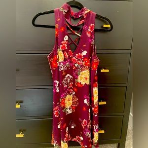 Maroon/floral mini Dress